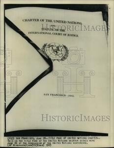 1945 Press Photo Title Page of the United Nations Charter - mjc22825 New Online