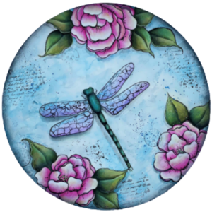 Peonies & Dragonfly E-Pattern by Sandy McTier With Credit Card For Sale