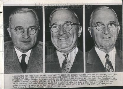 1950 Press Photo Former President Harry Truman's Expresions With Credit Card Cheap Online