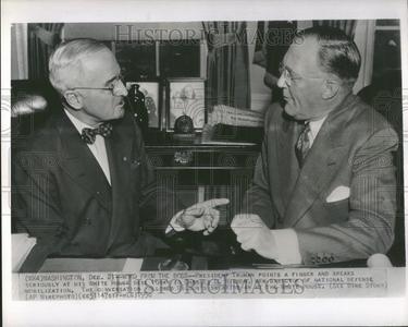 1950 Press Photo President Truman Charles Wilson Talks Cheap Sale Best Pices