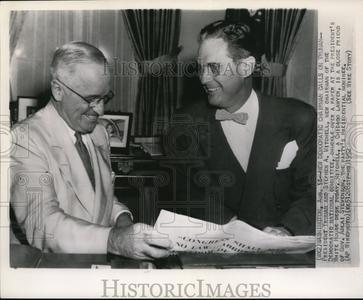 1952 Press Photo Harry Truman & Stephen A. Mitchell at White House - nef17468 Sale Tumblr