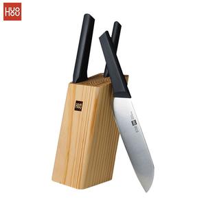 火候HuoHou 青春版厨刀四件套 (切片刀,三德刀,水果刀,松木刀座)  Kitchen Knife Set Collections For Sale