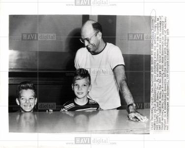 1954 Press Photo James Michael Roosevelt kid bicycles Free Shipping Outlet