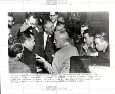 1954 Press Photo William J. Corrigan answers questions Fashionable Sale Online