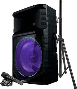 Gemini GSW-T1500PK IPX4 Splashproof Portable 15 Inch PA Speaker with Stand and Microhone Cheap Finishline