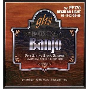 GHS PF170 Stainless Steel Loop End 5-String Banjo Strings Regular Light Discount Pices