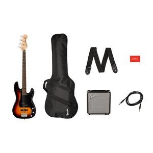 Fender Squier Precision Bass Guitar Pack Affinity Series with Rumble 15 Amp, Gig Bag, Strap and Cable-3-Colour Sunburst Free Shipping Best Store To Get