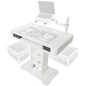 ProX XZF-DJCT W CASE Control Tower DJ Podium for Pioneer DJ DDJ-REV7, XDJ-XZ, DDJ-1000, RANE One, White Clearance New Arrival