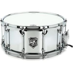 SJC ALPHA-STEEL Polished Chrome Steel Snare Drum 6.5"x14" Real Sale Online