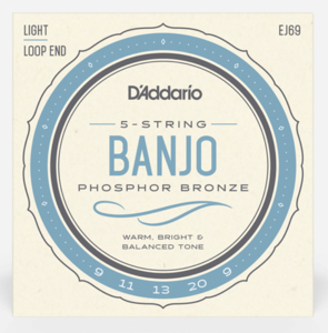 D'Addarrio EJ69 Phospher Bronze Banjo Strings - Light Reliable
