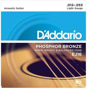 D'Addario EJ16 Phosphor Bronze Acoustic Guitar Strings - Light, 12/53 Big Discount For Sale