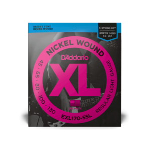 D'Addario EXL170-5SL Regular Light 5-String, Super Long Scale, 45-130 XL Nickel Bass Strings Outlet Finishline
