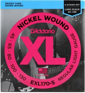 D'Addario EXL170-5 Nickel Round Wound 5-String Bass Guitar Strings Long Scale - 45- 130 Buy Cheap Limited Edition