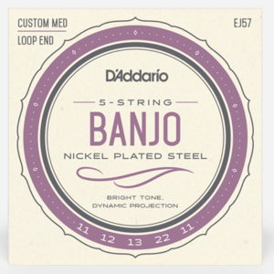 D'Addarrio EJ57 Nickel Plated Banjo Strings - Custom Medium For Sale Online