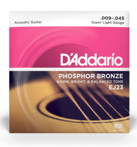D'Addario EJ23 Phosphor Bronze Acoustic Guitar Strings - Super Light 9-45 Buy Cheap How Much