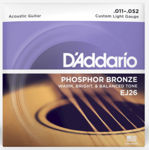D'Addario EJ26 Phosphor Bronze Acoustic Guitar Strings - Custom Light, 11/52 Low Cost Cheap Pice