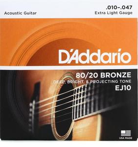 D'Addario EJ10 80/20 Bronze Acoustic Guitar Strings - Extra Light, 10/47 Footlocker Pictures Cheap Online