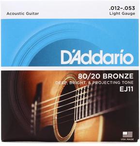D'Addario EJ11 80/20 Bronze Acoustic Guitar Strings - Light, 12/53 For Cheap Cheap Online
