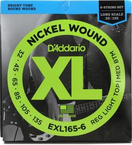 D'Addario EXL165-6 Round Wound 6 String Long Scale Electric Bass String Set - 32-135 Fashion Style Cheap Online