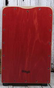 Stagg Standard Sized Birch Cajon Hand Drum Red Finish CAJ 50 M RD with Gig Bag Cheap Sale Sale