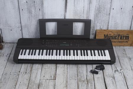 Yamaha PSR-E360 61 Key Touch Sensitive Portable Keyboard Walnut w Power Supply Discount Footaction