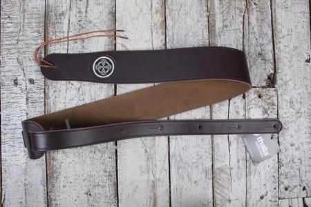 Thalia Dark Chocolate Leather Guitar Strap with Pearl Celtic Cross Original Online