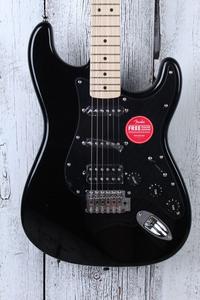 Fender Squier Sonic Stratocaster HSS Electric Guitar Black with Black Pickguard The Cheapest Cheap Online