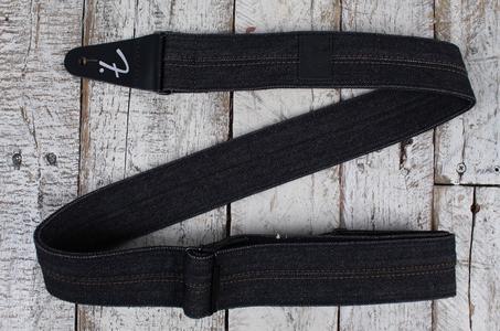 Fender x Wrangler Denim Guitar Strap Washed Black Stitch Outlet Huge Surprise