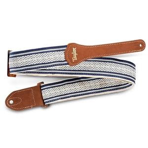 Taylor 4016-20 Academy 2" Jacquard Cotton Guitar Strap-White/Blue Cheap Sale Professional