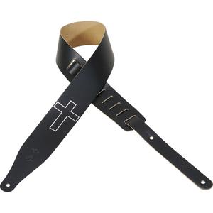 Levy's 2 1/2-Inch Wide Black Genuine Leather Guitar Strap Clearance Big Sale