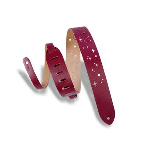 Levy's 2-Inch Wide Burgundy Chrome-Tan Leather Guitar Strap Cheap Fashionable