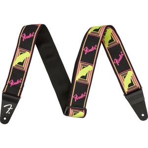 Fender 2" Neon Monogrammed Guitar Strap-Yellow/Pink Free Shipping Limited Edition