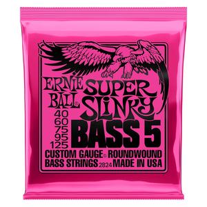 Ernie Ball 2824 Super Slinky Roundwound 5-String Bass Guitar Strings 40-125 Professional Cheap Pice