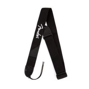 Fender 2" Guitar Strap Black Poly with White Fender Logo Visa Payment