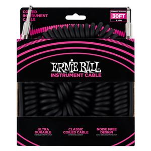 Ernie Ball 6044 Coiled Instrument Cable 1/4" Male-1/4" Male 30ft-Black Discount Explore