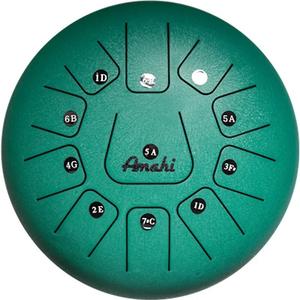 Amahi KLG12-11GR 12" Steel Tongue Drum Key of D, 11-Note with Gig Bag & Mallets-Green Discount Latest Collections