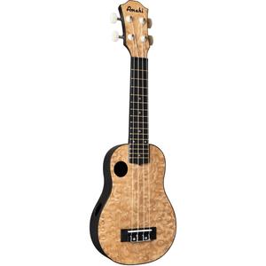 Amahi HCLF880 Soprano Quilted Ash Top Ukulele with Gig Bag Big Sale
