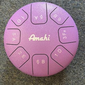 Amahi KLG10-PU 10" Steel Tongue Drum Key of D, 8-Note with Gig Bag & Mallets-Purple Free Shipping In China