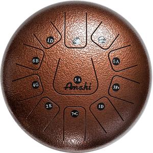Amahi KLG12-11BZ 12" Steel Tongue Drum Key of D, 11-Note with Gig Bag & Mallets-Bronze Cheap Sale Cheapest
