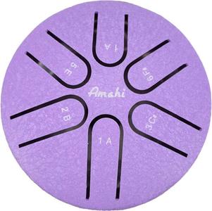 Amahi KLG3-PU 3" Steel Tongue Drum Key of A, 6-Note with Gig Bag & Mallets-Purple Free Shipping Manchester