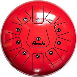 Amahi KLG12-11RD 12" Steel Tongue Drum Key of D, 11-Note with Gig Bag & Mallets-Red Free Shipping Marketable