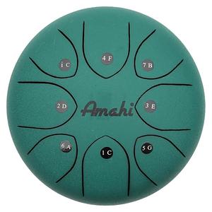 Amahi KLG8GR 8" Steel Tongue Drum Key of C, 8-Note with Gig Bag & Mallets-Green Cheap Sale Low Cost