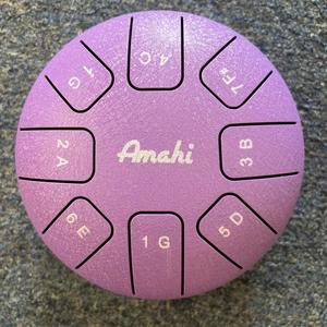 Amahi KLG6-PU 6" Steel Tongue Drum Key of G, 8-Note with Gig Bag & Mallets-Purple Great Deals Sale Online