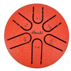 Amahi KLG3-RD 3" Steel Tongue Drum Key of A, 6-Note with Gig Bag & Mallets-Red Manchester Great Sale Online