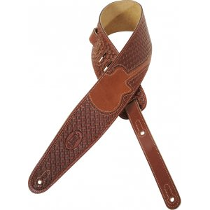 Levy's M44TG-BRN 3" Leather Guitar Strap-Brown Shop Offer