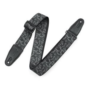 Levy's MPD2-111 2" Sublimation Guitar Strap-Small Skull Grey Inexpensive Cheap Online