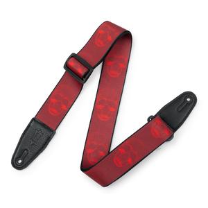 Levy's MPD2-114 2" Sublimation Guitar Strap-Large Skull Red Outlet Huge Surprise