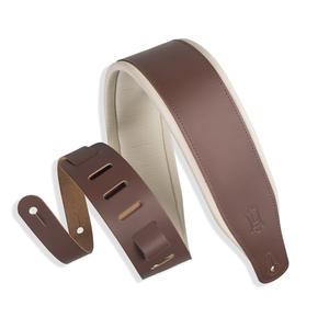 Levy's M26PD-BRN-CRM 3" Top Grain Leather Guitar Strap-Brown/Cream Best