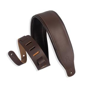 Levy's M26PD-DBR-DBR 3" Top Grain Leather Guitar Strap-Dark Brown Sale Genuine