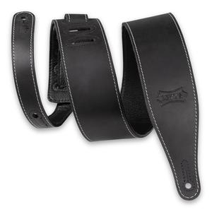 Levy's M17BAS-BLK 2.5" Leather Guitar Strap-Black Outlet Classic